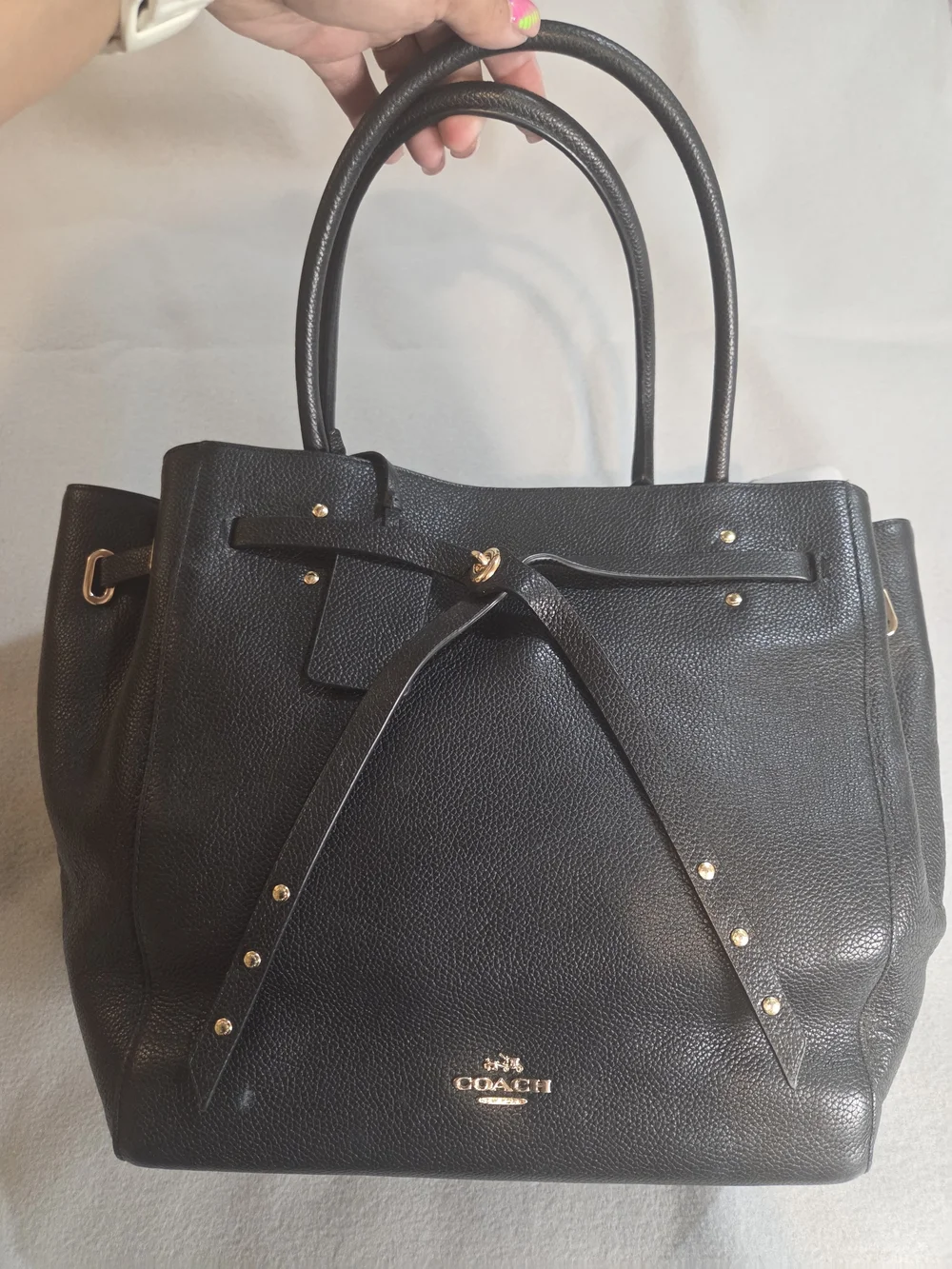 Coach Black Pebbled Leather Shoulder Bag - Coach